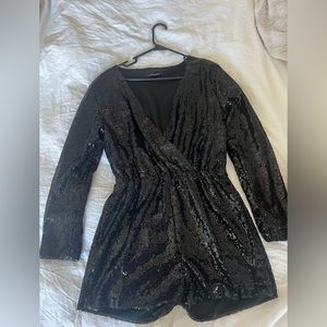 XL black sequin romper